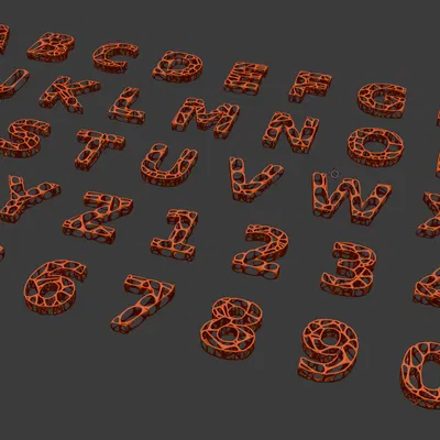 Alphanumeric Voronoi – Bộ chữ & số Voronoi in 3D