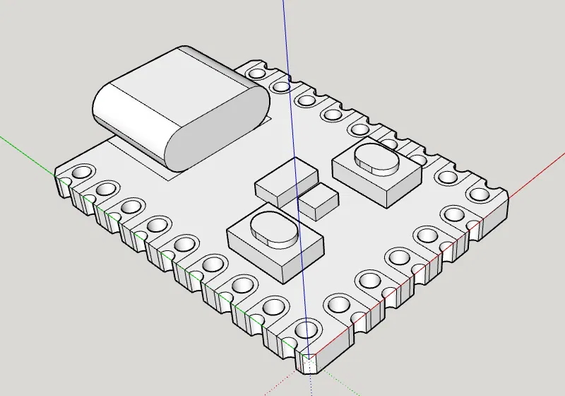 Mô hình 3D Raspberry Pi RP2040-Zero Module - Image 1