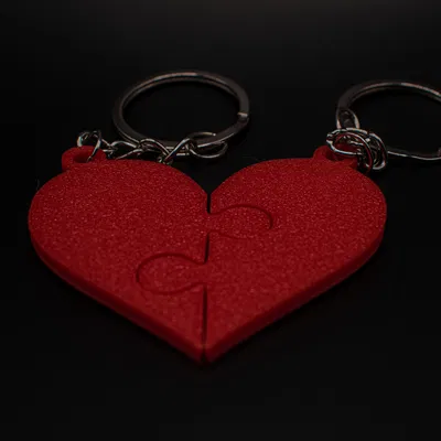 Móc Khóa Đôi Trái Tim Ghép Hình Puzzle Tình Yêu