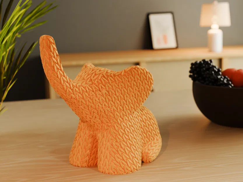 Tượng Voi Dệt Len (Knitted Elephant) - Image 1