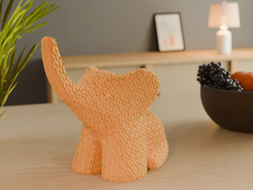 Tượng Voi Dệt Len (Knitted Elephant) - Image 2