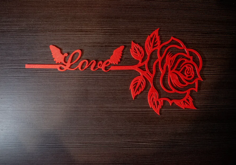 Mô Hình Hoa Hồng Tình Yêu "Love Rose" In 3D - Image 1