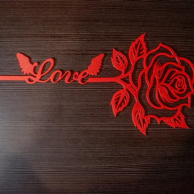 Mô Hình Hoa Hồng Tình Yêu "Love Rose" In 3D