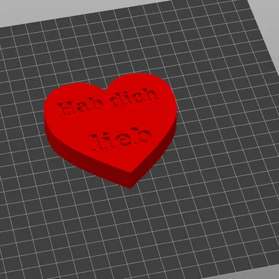 Trái Tim "Hab dich lieb" - Quà Tặng 3D Ý Nghĩa