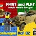Mô Hình Xe LEGO Volkswagen Kübelwagen KDF 82 In 3D - Thumbnail 1