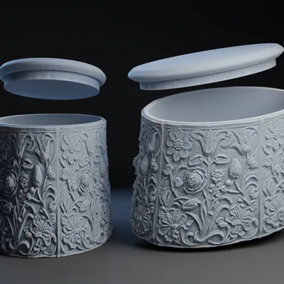 Hộp Quà Hoa Văn 3D - Lọ Cắm Hoa Độc Đáo