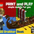 Mô Hình Thuyền Drakkar LEGO 3D - Chiến Thuyền Viking - Thumbnail 1
