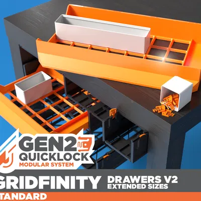 GEN2 Gridfinity Drawers V2 Size Mở Rộng - STANDARD