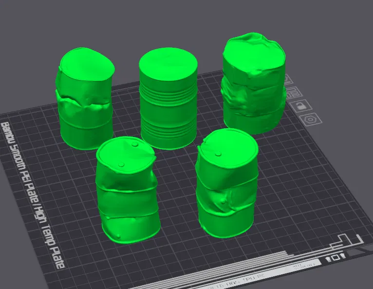 6 Thùng Phuy Dầu Bị Móp Hư Hỏng Realistic - Image 3