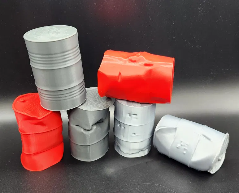 6 Thùng Phuy Dầu Bị Móp Hư Hỏng Realistic - Image 4