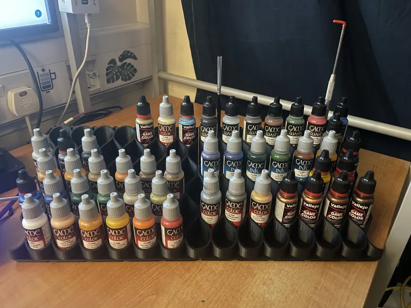 Kệ Đựng Sơn Vallejo Gridfinity - Chứa 37 Lọ Sơn & Cọ Vẽ - Image 1