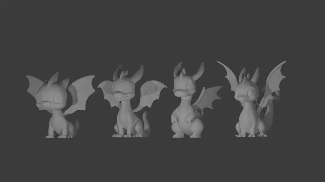 Mô Hình 3D 4 Rồng Con Dễ Thương - Quà Tặng Độc Đáo - Image 1