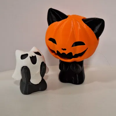 Pumpkin Cat v2.0 – Mèo Halloween đội mặt nạ bí ngô