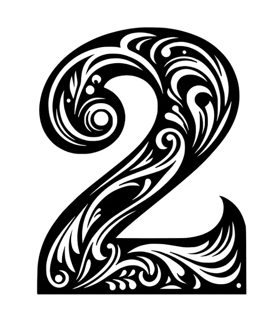 Số Nhà Trang Trí Họa Tiết "2" Độc Đáo - Image 1