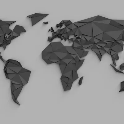 Bản đồ Thế giới Low Poly (phiên bản 1 mét)