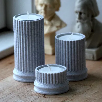 Trụ Nến La Mã 3D - Đồ Trang Trí Vintage Ấm Cúng