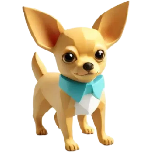 Mô Hình Chó Chihuahua Low Poly Đáng Yêu - File STL In 3D - Image 1