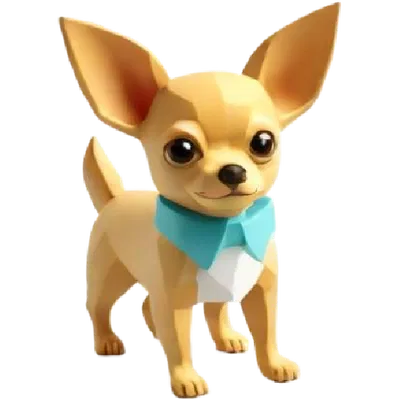 Mô Hình Chó Chihuahua Low Poly Đáng Yêu - File STL In 3D