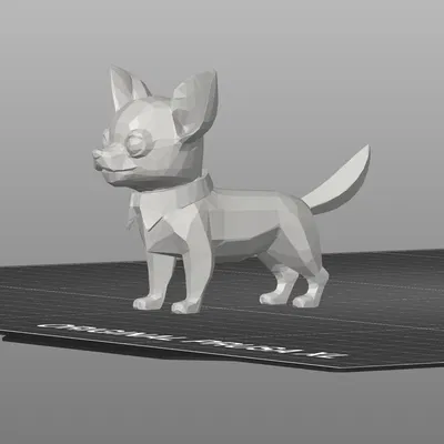 Mô Hình Chó Chihuahua Low Poly Đáng Yêu - File STL In 3D