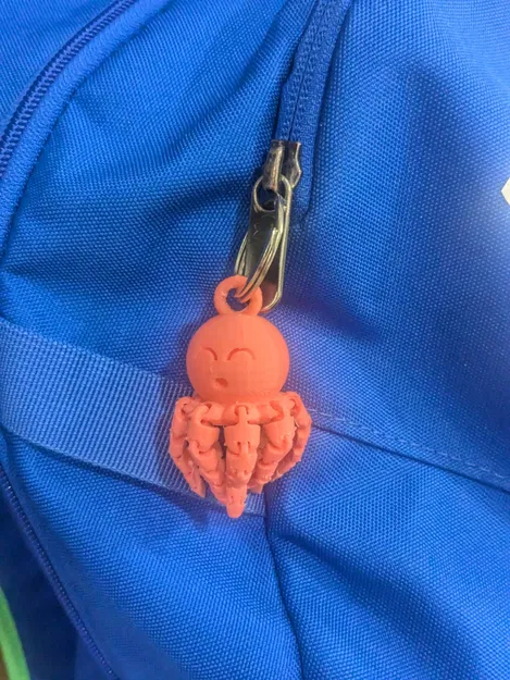 Móc Khóa Bạch Tuộc Em Bé Khớp Nối In 3D Siêu Dễ Thương - Image 1