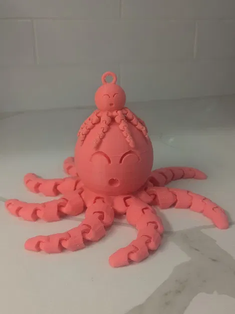 Móc Khóa Bạch Tuộc Em Bé Khớp Nối In 3D Siêu Dễ Thương - Image 4