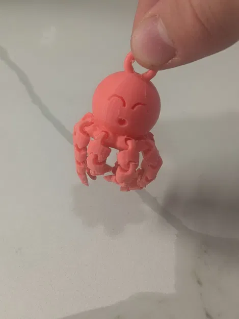 Móc Khóa Bạch Tuộc Em Bé Khớp Nối In 3D Siêu Dễ Thương - Image 6