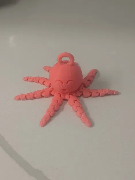 Móc Khóa Bạch Tuộc Em Bé Khớp Nối In 3D Siêu Dễ Thương - Image 8