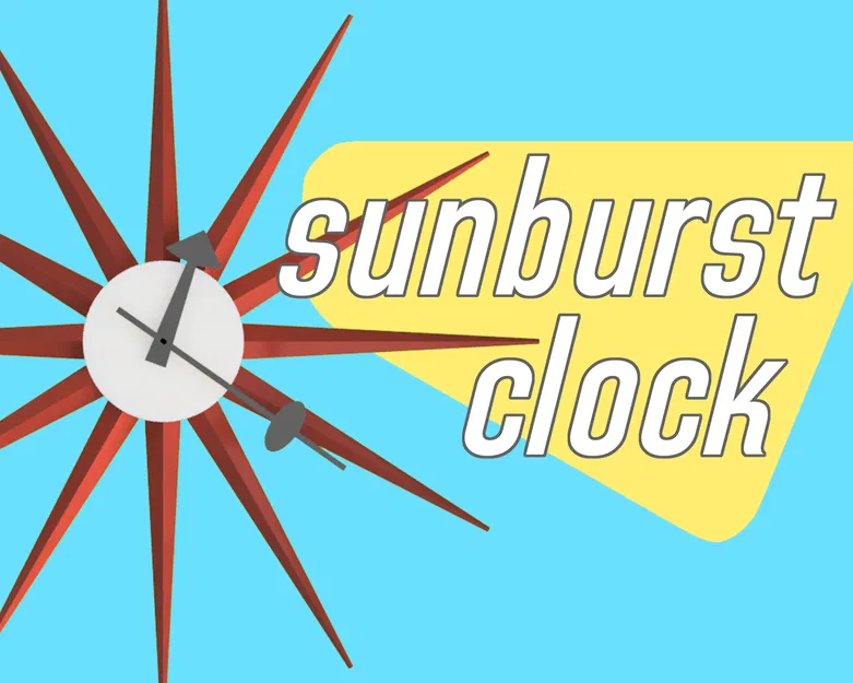 Đồng hồ treo tường Sunburst Mid Century Modern - Image 1