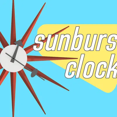 Đồng hồ treo tường Sunburst Mid Century Modern