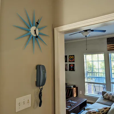 Đồng hồ treo tường Sunburst Mid Century Modern