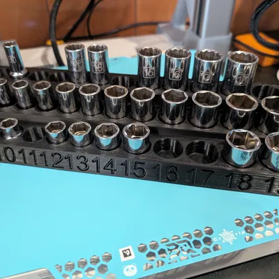 Khay đầu tuýp 3/8" hệ metric 3 tầng (Triple Height Socket Tray)