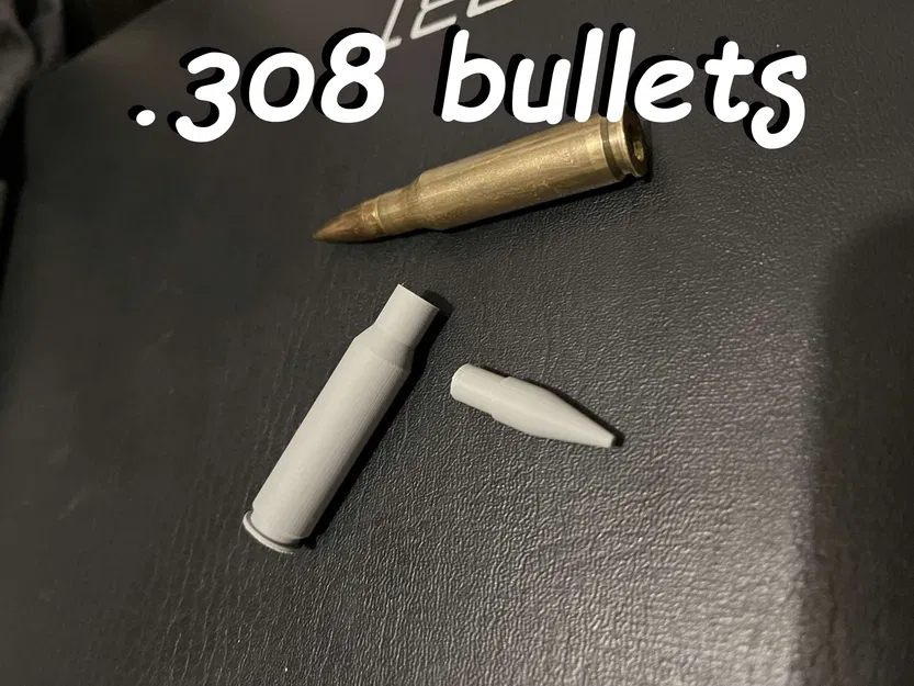 Đạn .308 (bullet cartridges ammo) - Mô hình in 3D - Image 1
