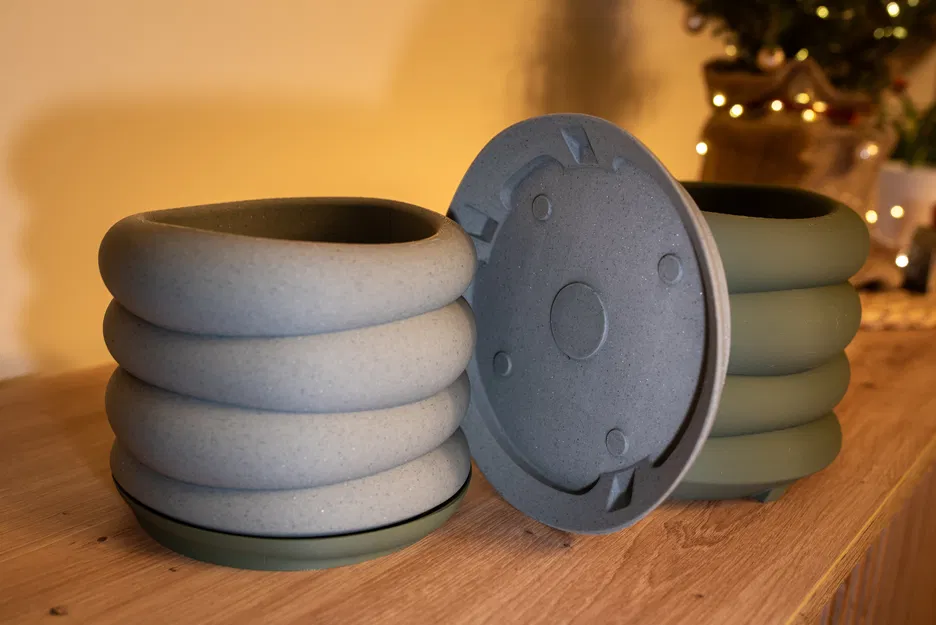 Chậu cây Floater kèm dĩa - Image 3