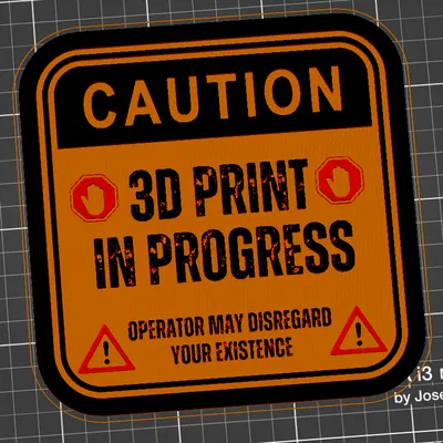 Biển Báo "Cảnh Báo: 3D Print Đang Tiến Hành" Cho Máy In 3D