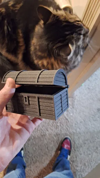 Rương kho báu hộp 2in x 4in có nắp, hinge và pins - Image 1