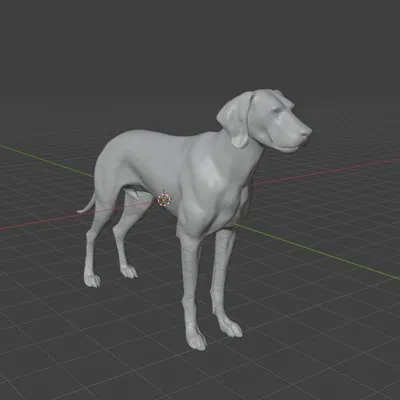 Chó Vizsla (AI generated từ Meshy)