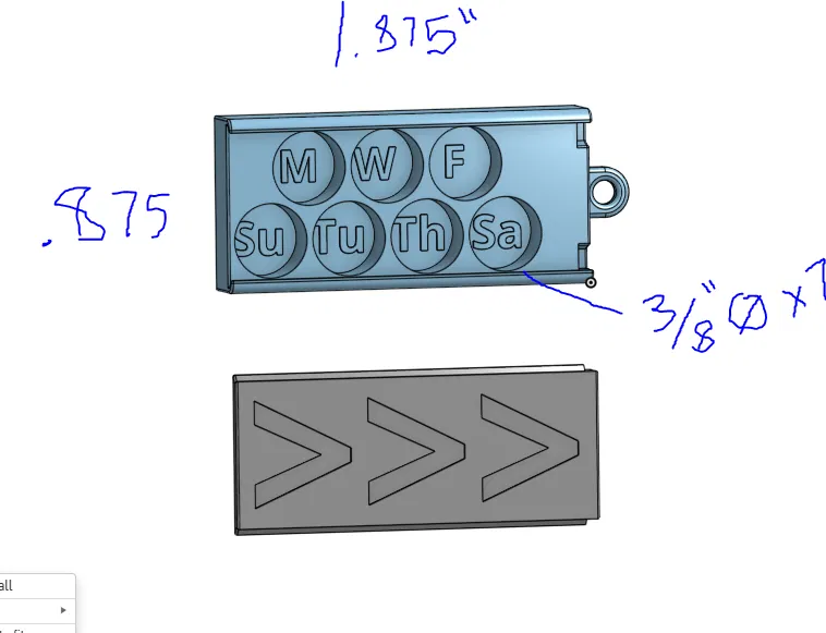 Hộp thuốc mini siêu nhỏ: chứa 7 viên Ø0.25"/1 tuần, bỏ túi, móc khóa - Image 3