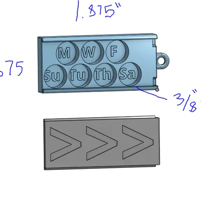 Hộp thuốc mini siêu nhỏ: chứa 7 viên Ø0.25"/1 tuần, bỏ túi, móc khóa
