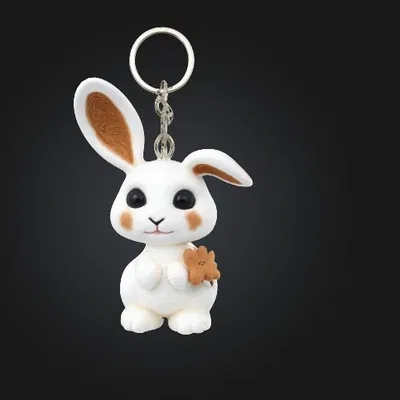 Móc Khóa Thỏ Trắng Dễ Thương - Phụ Kiện Xinh Xắn
