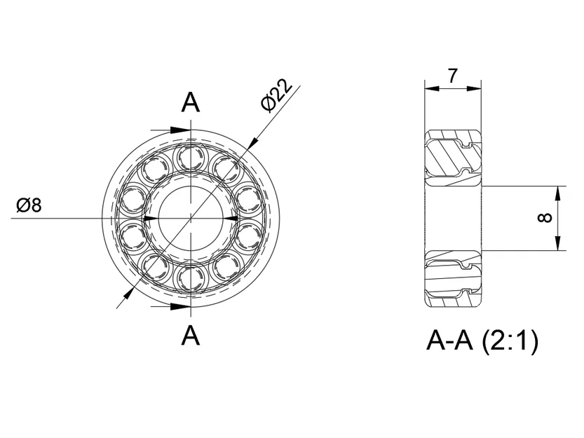 Vòng bi in một lần (chuẩn 608) – Printable bearing at a time - Image 3