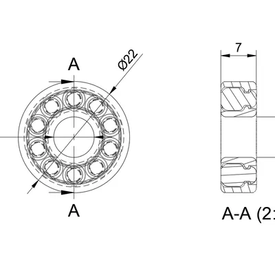 Vòng bi in một lần (chuẩn 608) – Printable bearing at a time
