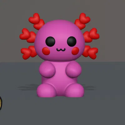 Figure Axolotl Em Bé Kawaii (In Theo Từng Phần)
