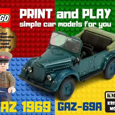 Mô Hình Xe GAZ 1969a Phong Cách LEGO - In 3D Độc Đáo