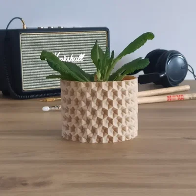 Chậu Cây 3D Họa Tiết Tổ Ong Phong Cách Origami