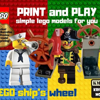 Bánh Lái Tàu LEGO - Phụ Kiện Biển Cả Cho Mô Hình 3D