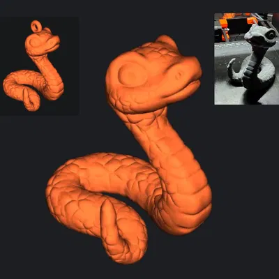 Rắn + móc khóa rắn (Snake + snake keychain)