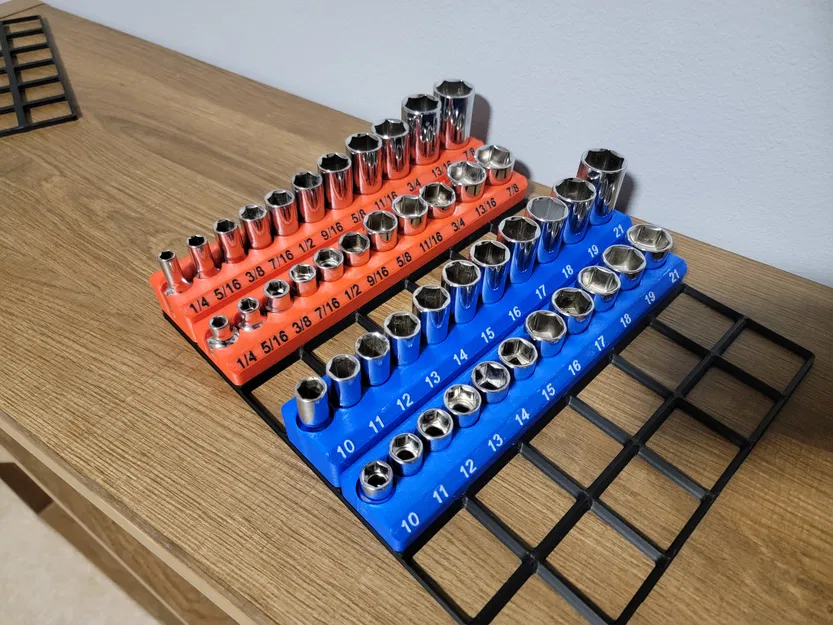 Khay giữ Socket 3/8" Drive - Gridfinity (1 hàng) - Image 3