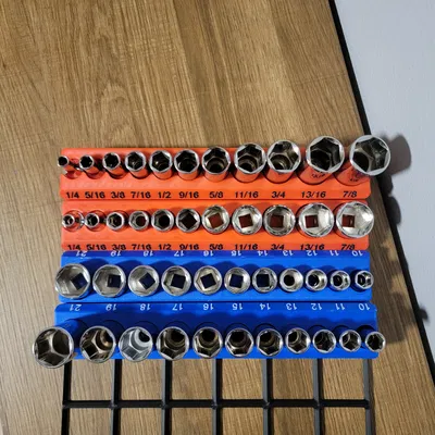 Khay giữ Socket 3/8" Drive - Gridfinity (1 hàng)