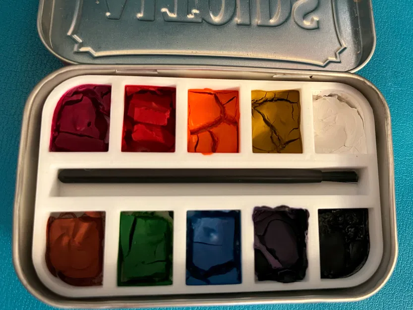 Khay màu nước 10 ô cho hộp Altoids, có ô để cọ - Image 2