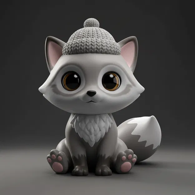 Cáo Chibi Mùa Đông Dễ Thương - Mô Hình 3D Đáng Yêu - Image 1